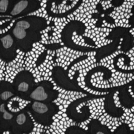 Italian Black Stretch Crochet Lace