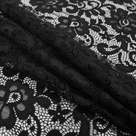Italian Black Stretch Crochet Lace