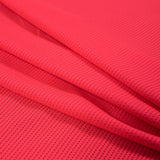 Neon Coral Textural Polyester Stretch Knit
