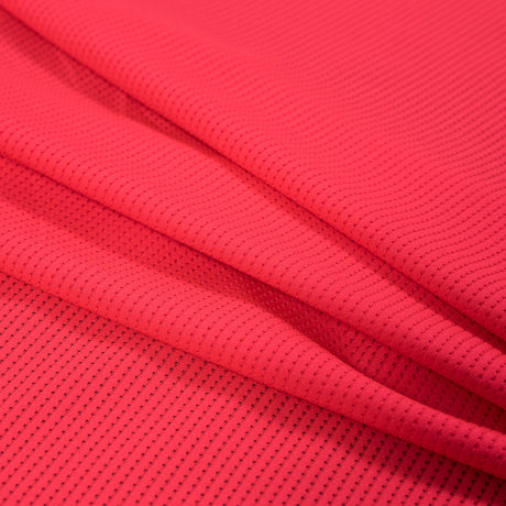 Neon Coral Textural Polyester Stretch Knit