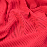 Neon Coral Textural Polyester Stretch Knit