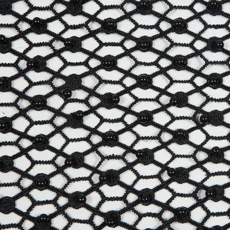Guipure Lace with Beads - Black Webs
