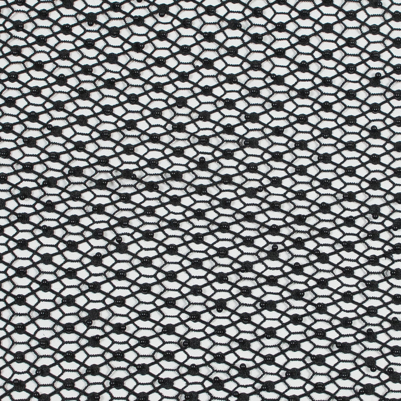 Guipure Lace with Beads - Black Webs
