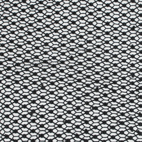 Guipure Lace with Beads - Black Webs