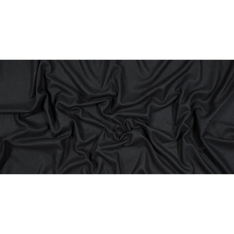 Black Basketwoven Wool and Cashmere Coating