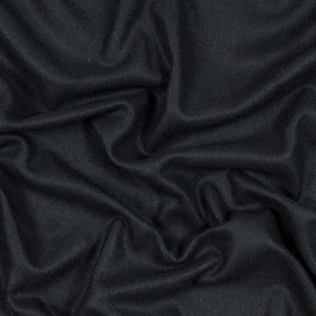 Black Basketwoven Wool and Cashmere Coating