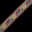 Red, Yellow and Blue Floral Jacquard Ribbon - 1.625"