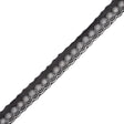 White and Black Embroidered Mesh Trim with a Scalloped Edge - 1"