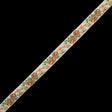 Yellow, Beige and Green Floral German Jacquard Ribbon - 0.75"