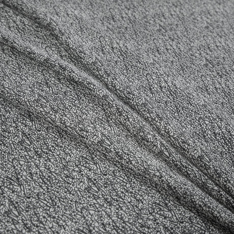 Black and White Minute Floral Polyester Lining