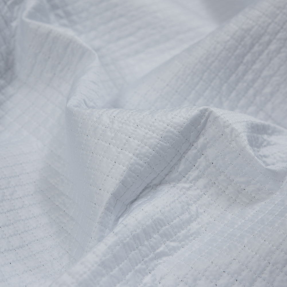 White Square Quilted Polyester Coating