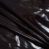 Faux Patent Leather with Black Knit Backing - Fudge