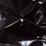 Faux Patent Leather with Black Knit Backing - Fudge