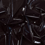 Faux Patent Leather with Black Knit Backing - Fudge