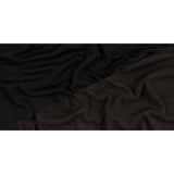Brown Wool Ribbed Knit with Black Scuba Backing