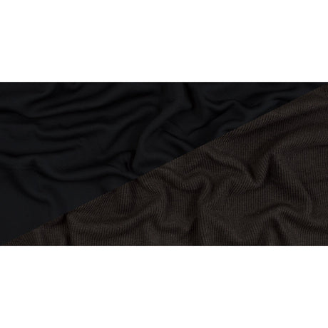 Brown Wool Ribbed Knit with Black Scuba Backing