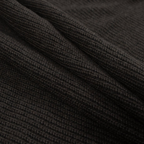 Brown Wool Ribbed Knit with Black Scuba Backing