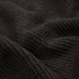 Brown Wool Ribbed Knit with Black Scuba Backing