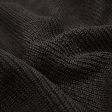 Brown Wool Ribbed Knit with Black Scuba Backing