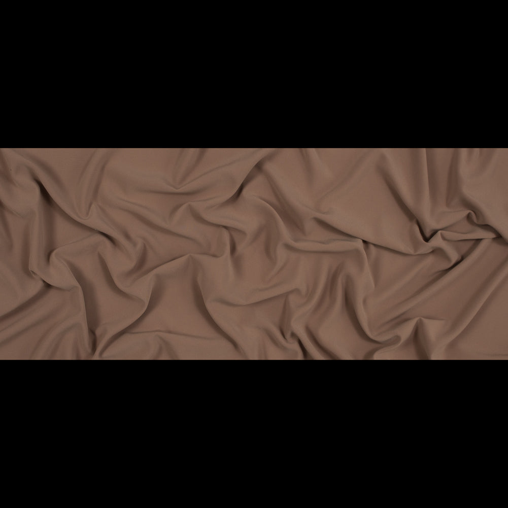 Italian Dark Beige Stretch Polyester Crepe