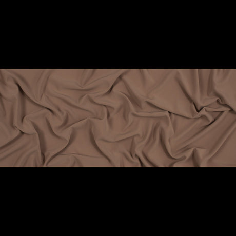 Italian Dark Beige Stretch Polyester Crepe