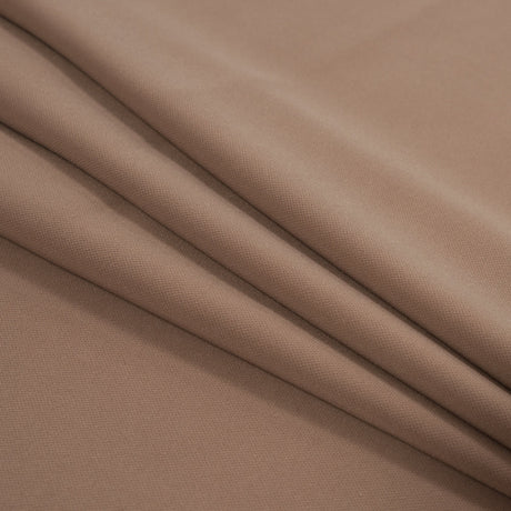 Italian Dark Beige Stretch Polyester Crepe