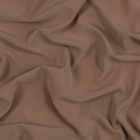 Italian Dark Beige Stretch Polyester Crepe