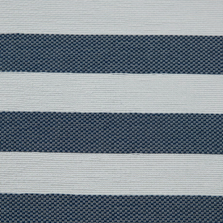 Navy and White Awning Striped Cotton and Acetate Tweed
