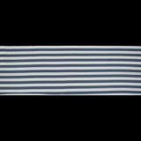 Navy and White Awning Striped Cotton and Acetate Tweed