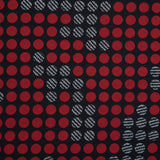 Black, Red and White Circle Printed Polyester Lining