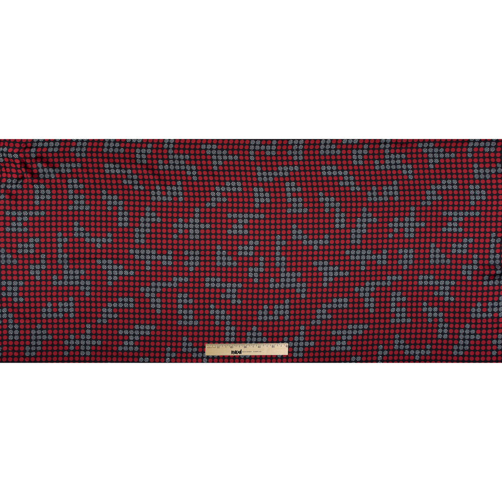 Black, Red and White Circle Printed Polyester Lining