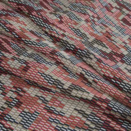 Rust and Beige Geometric Polyester Lining