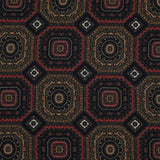 Olive and Red Geometric Polyester Chiffon