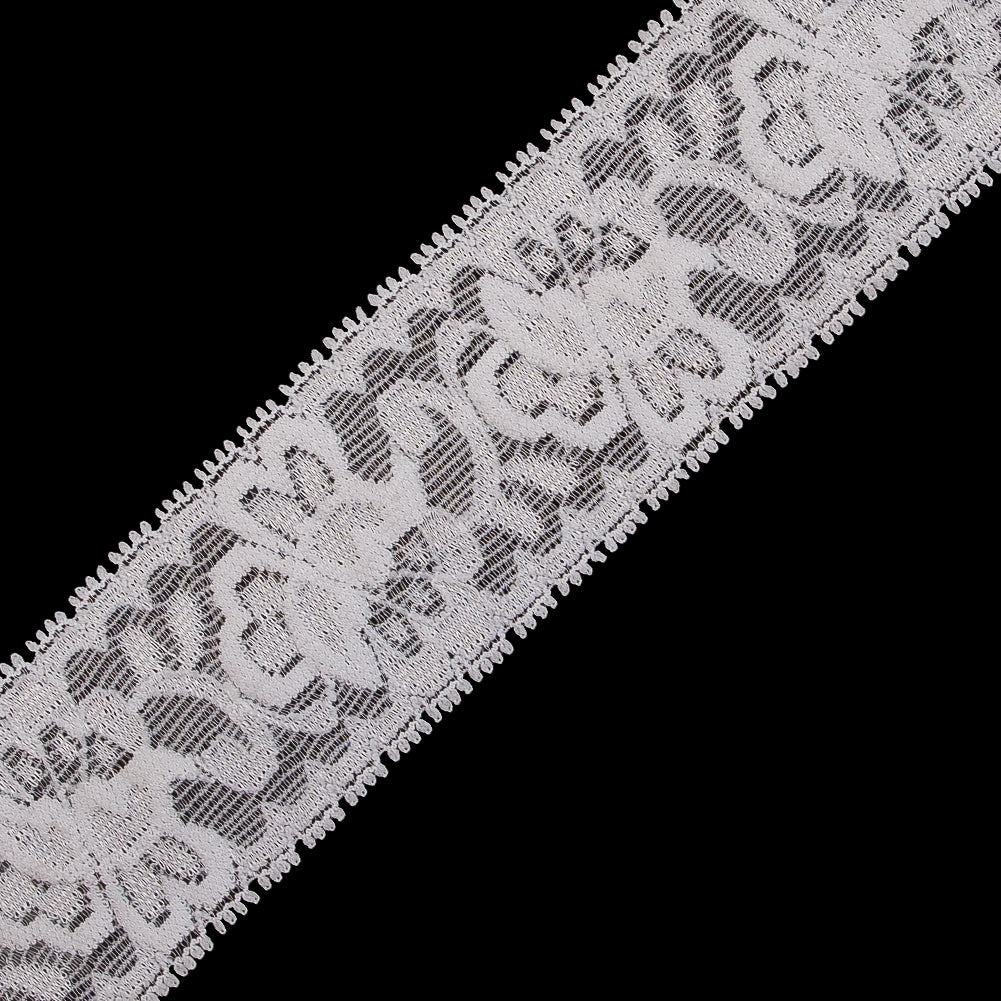 Off-White Stretch Lace Trim - 2.625"