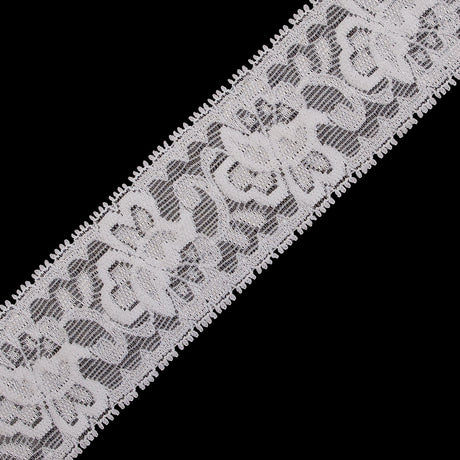 Off-White Stretch Lace Trim - 2.625"
