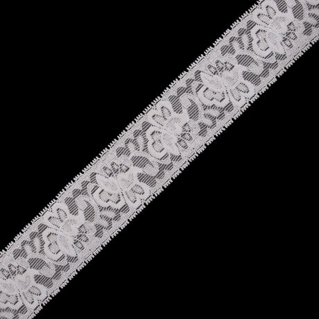 Off-White Stretch Lace Trim - 2.625"