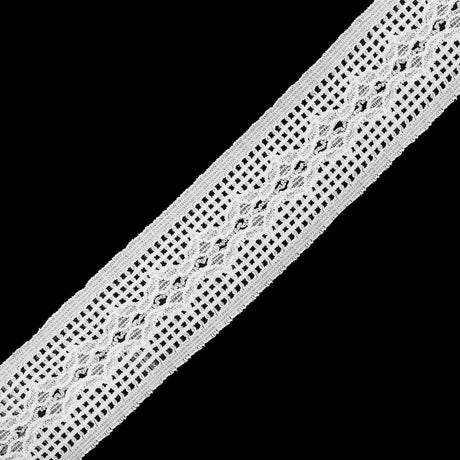 White Stretch Lace Trim - 1.5"
