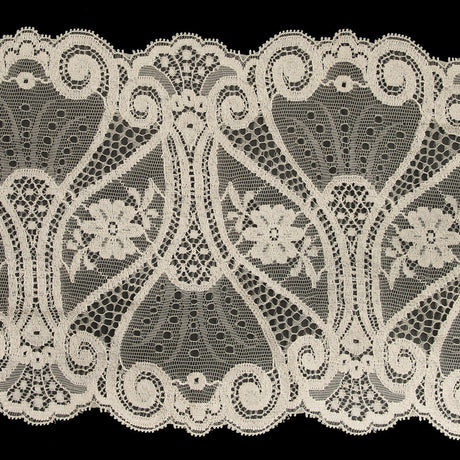 Beige Double Border Lace Trim - 7.25"