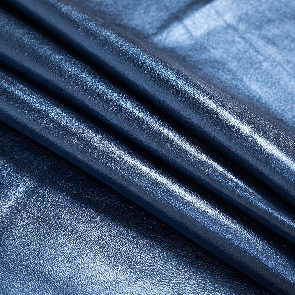 Medium Metallic Blue Foil Lamb Leather