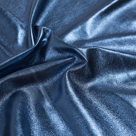 Medium Metallic Blue Foil Lamb Leather