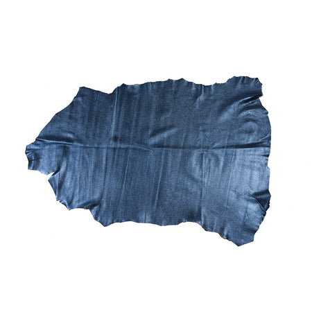 Medium Metallic Blue Foil Lamb Leather