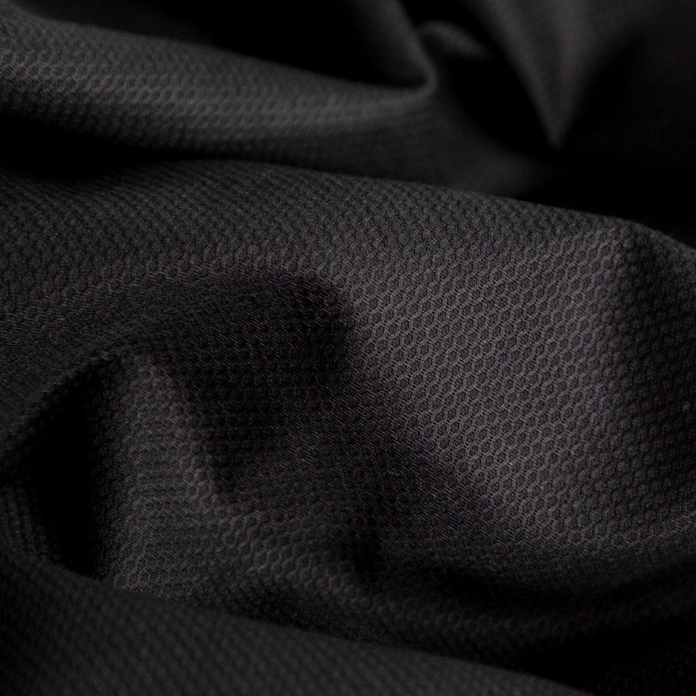 Birdseye Organic Cotton Pique - Black - Otranto Collection