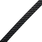 Black and Gray Regimental Striped Woven Trim - 0.625"