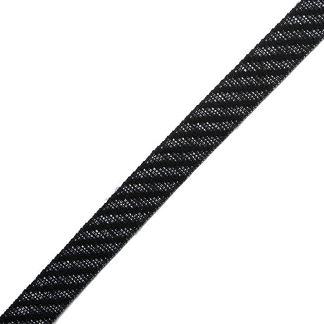 Black and Gray Regimental Striped Woven Trim - 0.625"