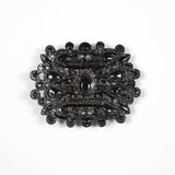 Gunmetal and Blue Fancy Metal Applique - 3" x 4"