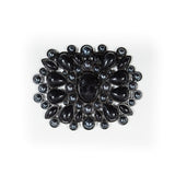 Gunmetal and Blue Fancy Metal Applique - 3" x 4"