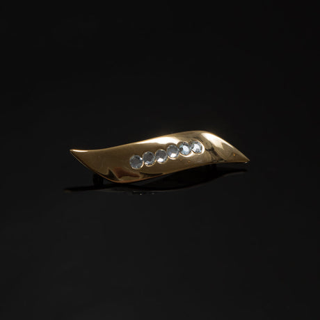 Gold Rhinestone Metal Applique - 0.5" x 3"