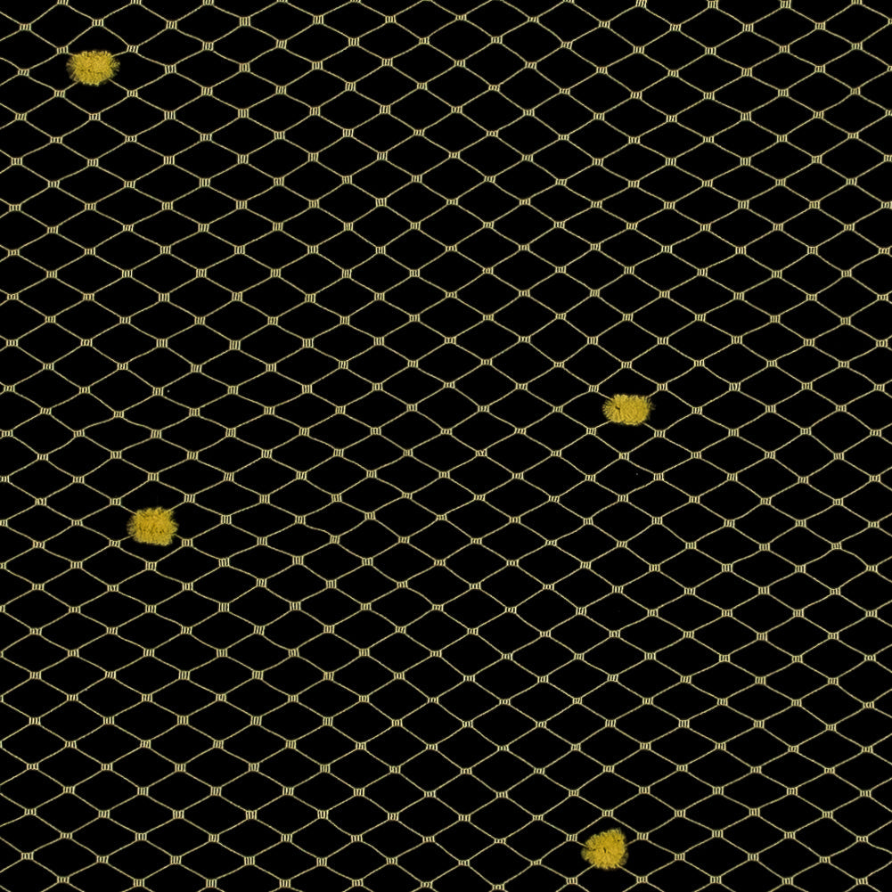 Yellow Russian Veiling with Pom Poms - 9"