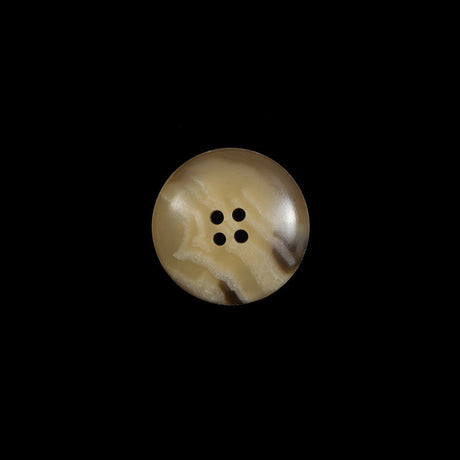 Tan and Brown Swirl 4-Hole Plastic Button - 24L/15mm