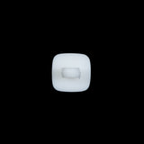 Glossy White Square Shank Back Button - 24L/15mm